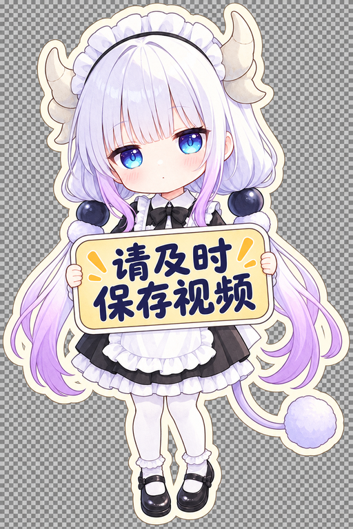 Kanna 举牌提醒：请及时保存视频